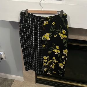 Who What Wear Multi-Pattern Skirt